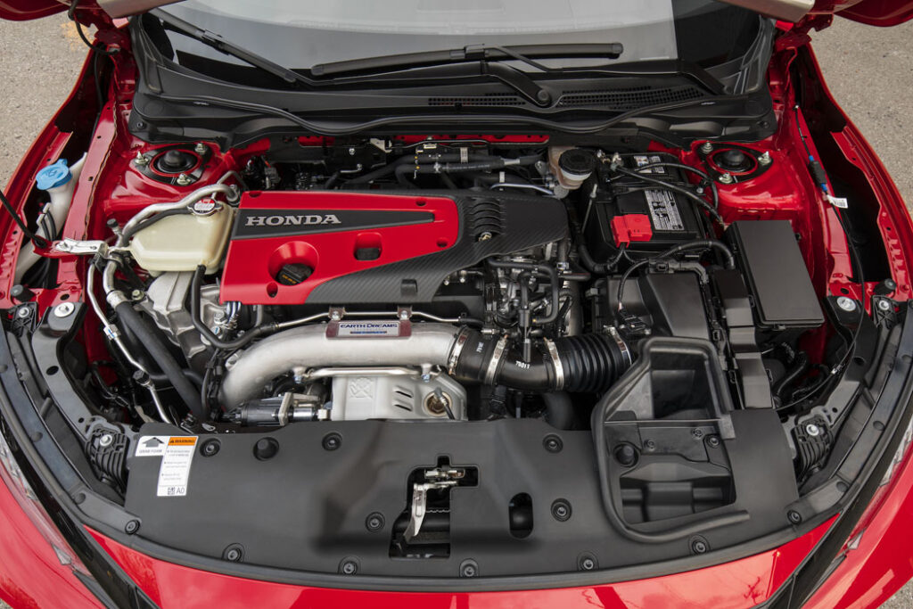 Engine: 2.0-liter turbocharged inline-4 engine. 2017 Honda Civic Type R